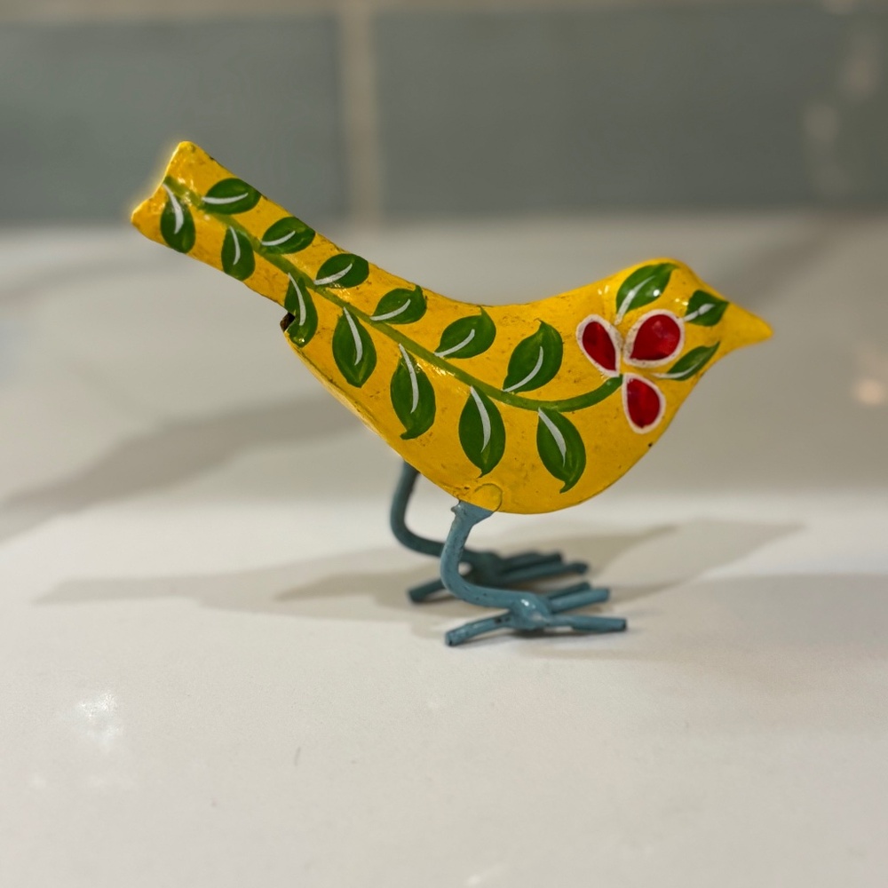 Sundance Handpainted Yellow Metal Bird